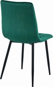 Promo Scaun de sufragerie din catifea verde inchis LIBRA cu picioare negre clasa II