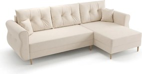 Canapea extensibila de colt reversibila SILVIANO 230x140 cm, crem