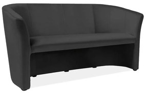 Canapea Cuba Velvet, trei locuri, neagra