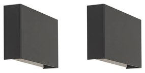 Set de 2 lămpi de perete moderne negre - Otan
