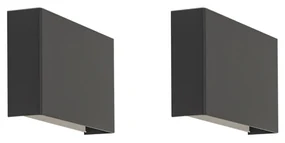 Set de 2 lămpi de perete moderne negre - Otan