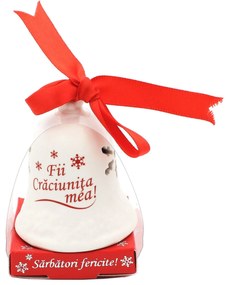 Clopoțel decorativ din ceramică - „Fii Crăciunița mea!"