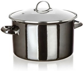 Banquet Oală emailată METALLIC Black 26 cm, 6 l,cu capac, 26 cm