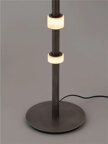 Lampadar tub subtire aluminiu gri inchis si alabastru LED MARLOW