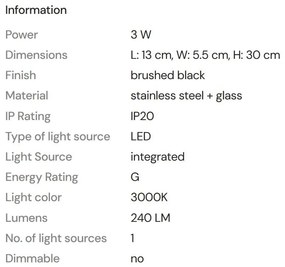 Aplica de perete LED design decorativ Vetro negru