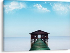 Tablou cu casă pe mare (70x50 cm)