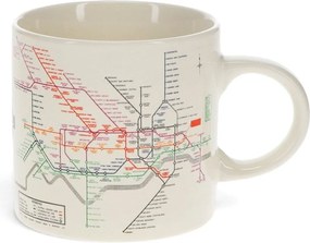 Cană bej din ceramică 350 ml Heritage Tube Map – Rex London