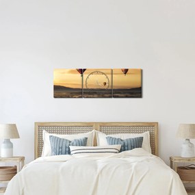 Tablou cu baloane zburând (cu ceas) (90x30 cm)