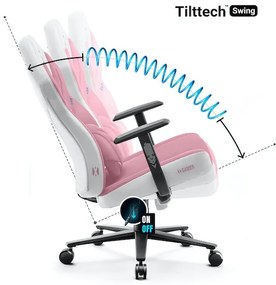 Scaun de gaming din material Diablo X-Gamer: Marshmallow Pink,Roz Diablochairs