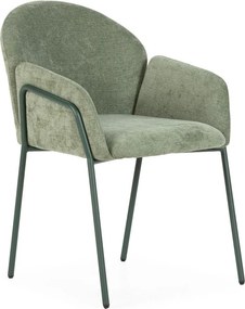 Set de scaune de sufragerie verde 2 buc. tapițat Aslin – MOME