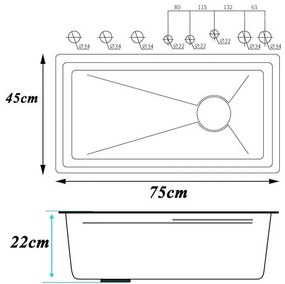 Chiuveta Bucatarie Multifunctionala Glimma, Culoare Gri, Otel Inoxidabil