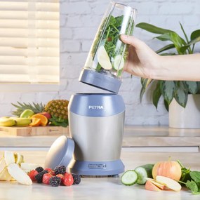 Petra NutriMax blender, 6 lame, 1000W, vas 1 l, fără BPA, gri/albastru