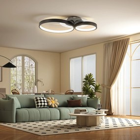 HOMCOM Lampă de tavan LED Modernă cu Intensitate Reglabilă, Putere 40W, Negru | Aosom Romania