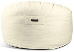 Fotoliu bean bag crem cu tapițerie din țesătură bouclé Om 110 – SLOWDOWN