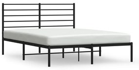 352316 vidaXL Cadru de pat metalic cu tăblie, negru, 120x190 cm