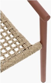 Scaun de grădină roșu/în culoare naturală din metal Canarias – Bizzotto