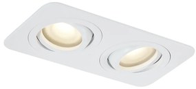 Spot încastrat rotund alb GU10 50mm rotativ și înclinabil IP44 2 lumini - Alberto