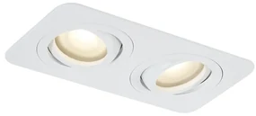 Spot încastrat rotund alb GU10 50mm rotativ și înclinabil IP44 2 lumini - Alberto