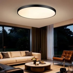 Immax NEO 07314L-LED Plafonieră dimabilă SEMPLICI 128W/230V Ø100 cm Wi-FiTuya negru + telecomandă