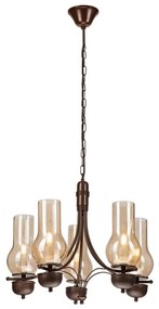 Lustră pe lanț Brilagi COTTAGE 5xE14/40W/230V stejar/maro