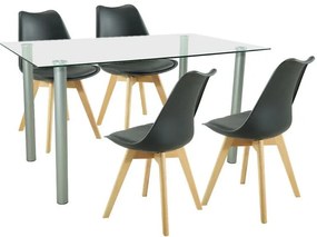 Set de masă Midori 4+1 negru