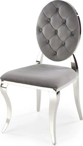 Scaun cromat K555, gri/argintiu, stofa catifelata/metal, 48x52x96 cm
