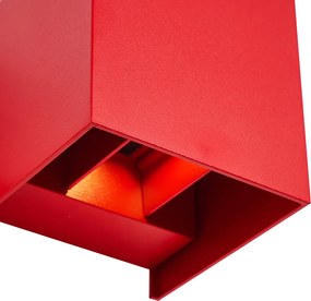 Lampă de perete modernă de exterior roșu închis, cu LED IP54 - Edwin