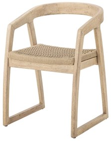 Scaun de dining din lemn de cauciuc cu șezut împletit manual „Serrone”- Creative Collection