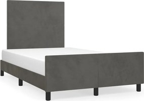 vidaXL Cadru de pat fără saltea Gri închis 120x190 cm catifea