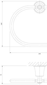 Suport de perete pentru prosoape OMNIRES AL53230CR ART LINE crom lucios