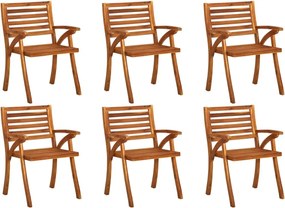 vidaXL Scaune de grădină, 6 buc., lemn masiv de acacia