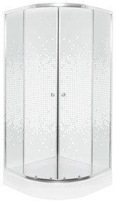 Cabină de duș curbată Pixel White 90 cu cădiță de duș