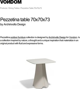 Masa de exterior / interior design modern premium PEZZETTINA TABLE 70x70x73 56012 Vondom