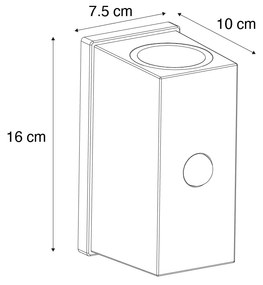 Lampă de perete neagră cu senzor magnetic în 4 trepte, cu LED reîncărcabil - Sandy
