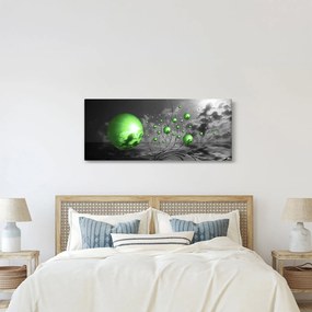 Tabloul bilelor verzi abstracte (120x50 cm)