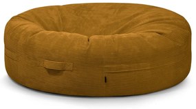 Fotoliu bean bag galben muștar cu tapițerie din catifea reiată Roll 190 – SLOWDOWN