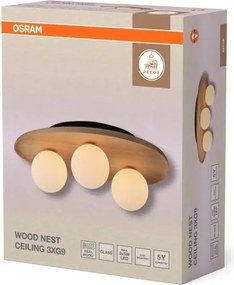 Osram - Plafonieră WOOD NEST 3xG9/5W/230V lemn de cauciuc