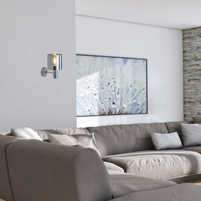 Aplica de perete design modern Donati crom/fumuriu