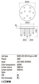 Plafonieră LED MADISON Redo 01-2040 9xLED/4W/230V cupru