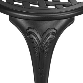 Outsunny Set de Grădină Exterior, Masă Rotundă și Scaune din Aluminiu, Masă de Bistrou cu Orificiu pentru Umbrelă, Mobilier pentru Terasă, Grădini, Verande, Balcoane, Lângă Piscină – Negru | Aosom Romania