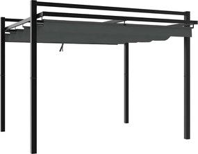 vidaXL Foișor de grădină acoperiș retractabil antracit 3x3 m aluminiu