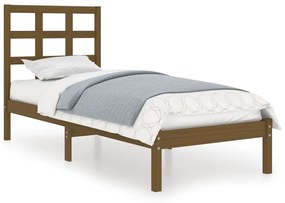 3105463 vidaXL Cadru de pat, maro miere, 100x200 cm, lemn masiv