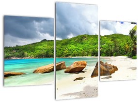 Tablou - Seychelles, plaja Takamaka (90x60 cm)