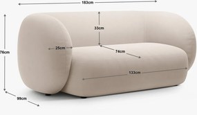 Canapea Kate 2 locuri stofa Puente L183