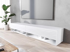 Dulap TV de perete Adenuk 140 MDF (Alb + Alb) (cu iluminat LED RGB). 1106327