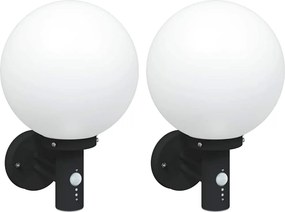 vidaXL Lumină de perete pentru exterior 2 pcs Negru 28 x 25 x 38 cm