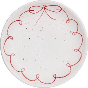 Farfurie decorativă vintage din ceramică, alb cu detalii albastre „Viola Bow”