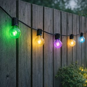 Ghirlandă de lumini exterioare 10m cu LED 10 lumini RGBW solare - Russell