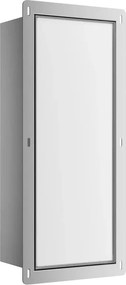 Raft incastrat pentru perie WC Balneo Wall Box S otel inoxidabil deschidere stanga finisaj alb 54 cm