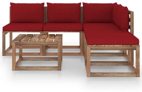 3067437 vidaXL Set mobilier de grădină cu perne, 6 piese, lemn pin tratat